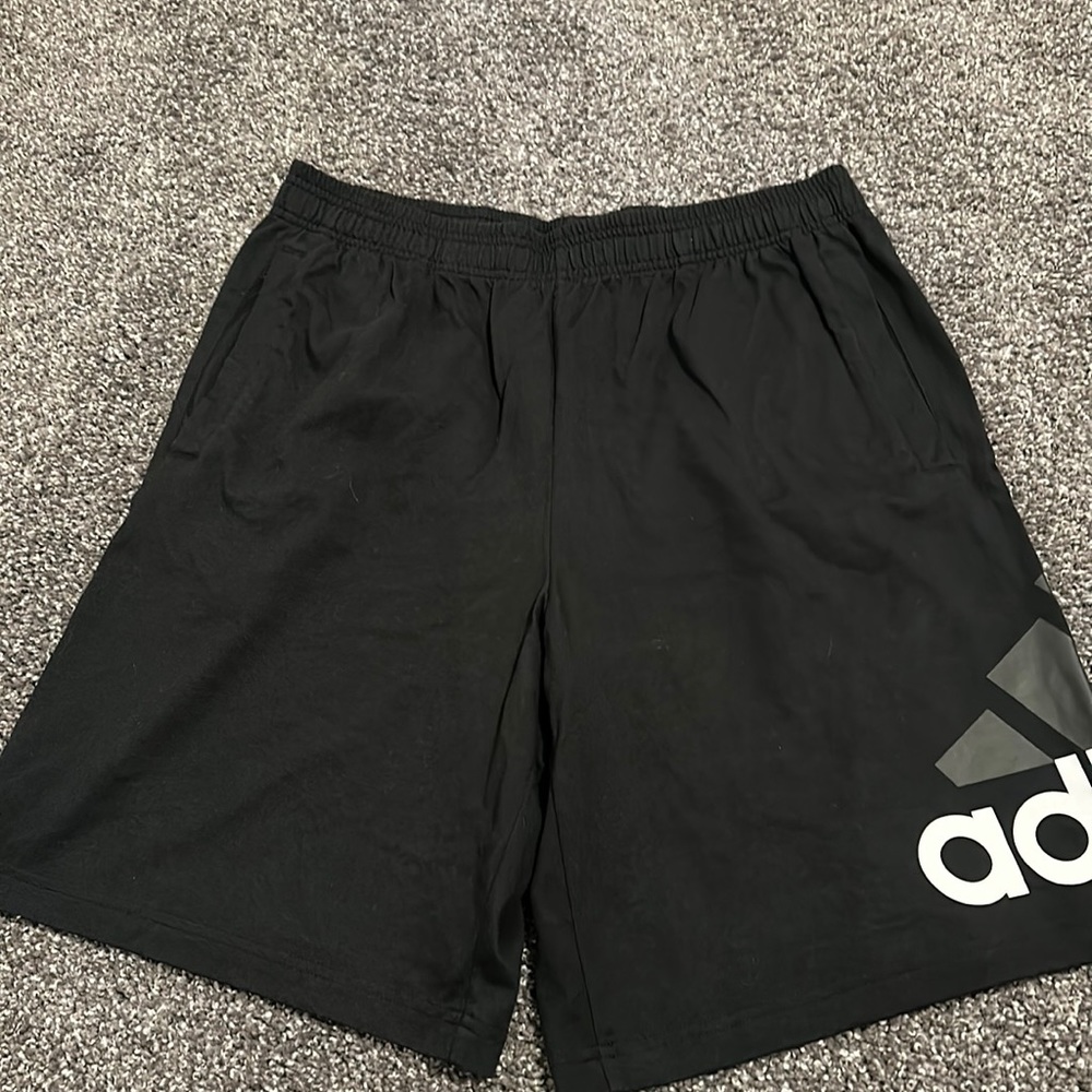 Men’s large black adidas shorts.